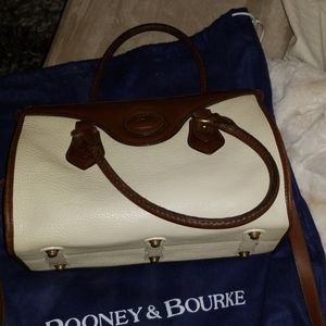 Dooney and Bourke cream and tan satchel